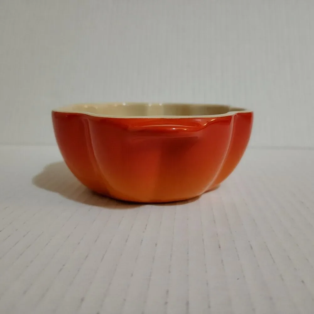 Le Creuset Petite Pumpkin Casserole Cocotte Red Orange Harvest Collection-NO Lid